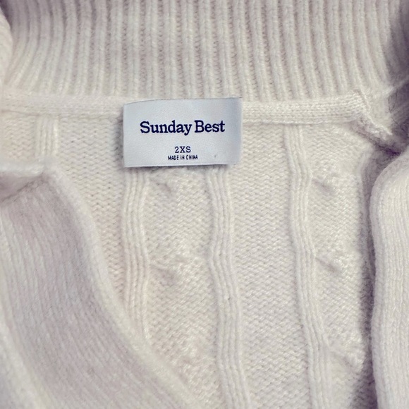 Aritzia Sunday Best Wool Cable Knit Cropped Collard Pullover - Picture 6 of 6